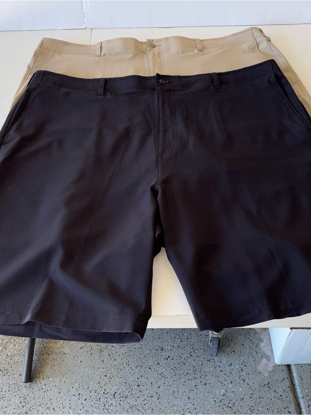 Ben Hogan - 2 pair Men's Flat Front Shorts in Black and Khaki